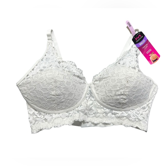 MAIDENFORM womens wirefree 36D white foam cups convertible halter bra DM1188 NWT - Picture 2 of 3